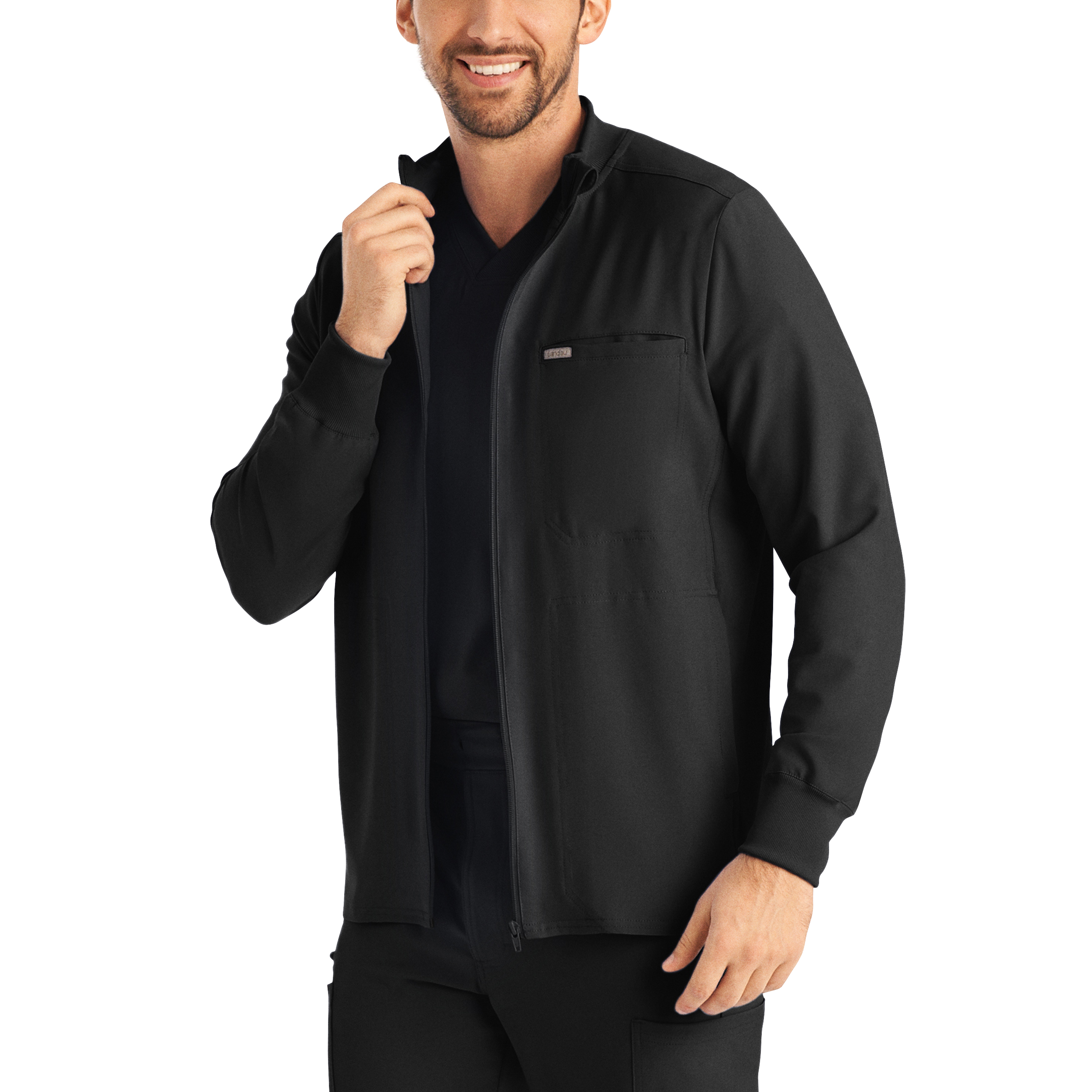Landau Forward Men&#8216;s 3-Pocket Scrub Jacket-Landau