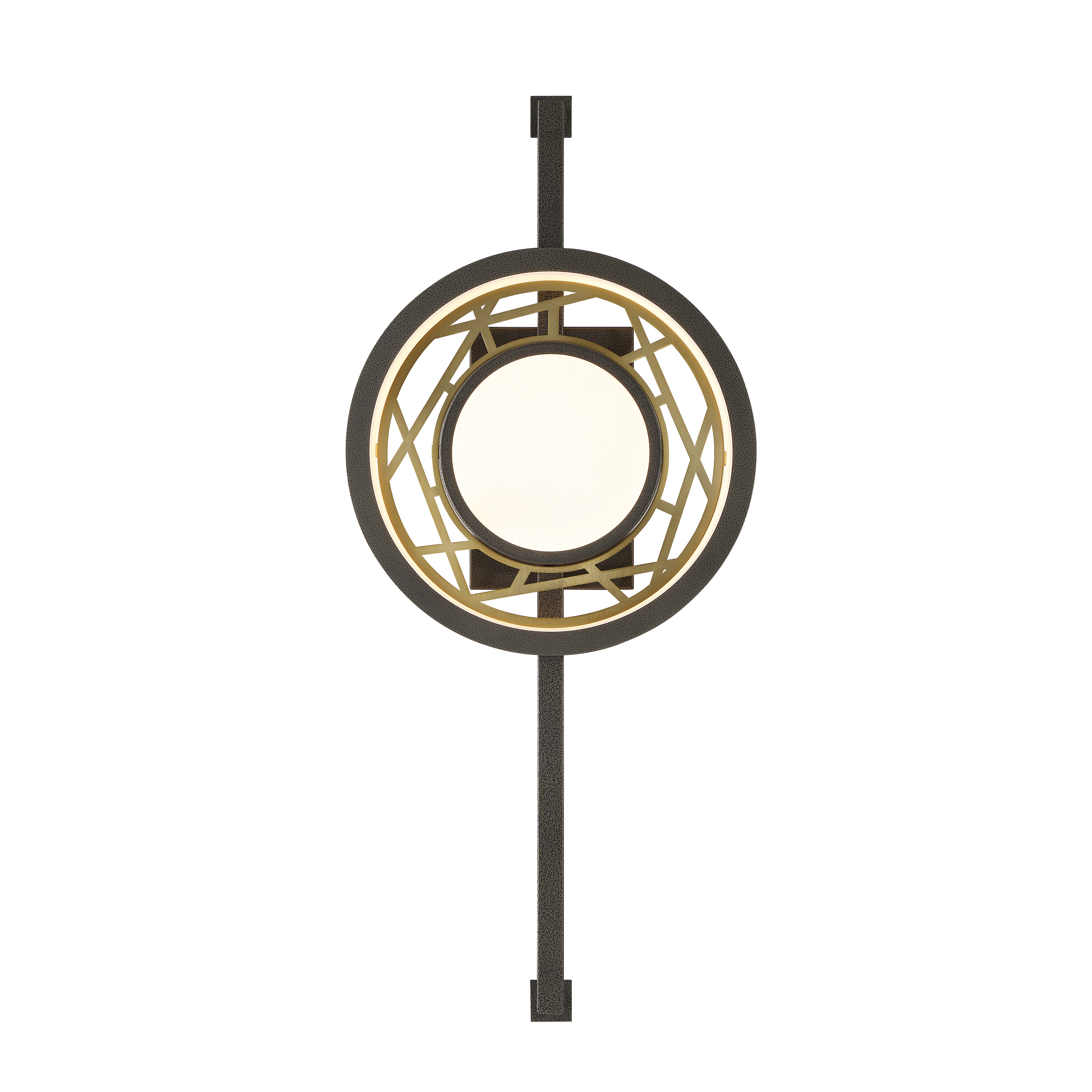 Robin Baron's Tribeca sconce combines architectural presence with refined materials. The 28-inch height makes a bold vertical statement, while the smoked iron and soft brass pairing adds warmth and depth to contemporary interiors. - alternate view