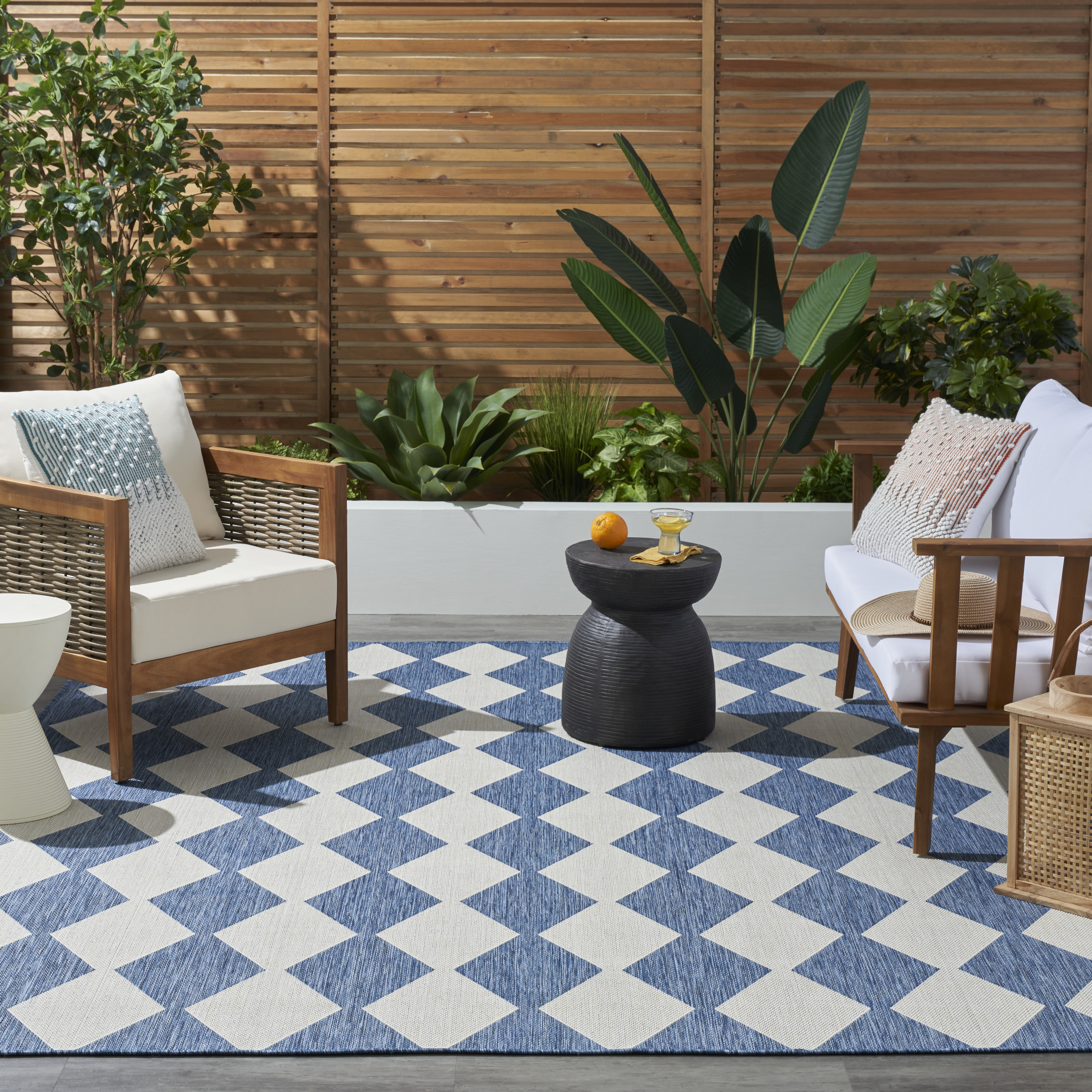 Nourison Positano 6' x 9' Navy Blue Modern Rug