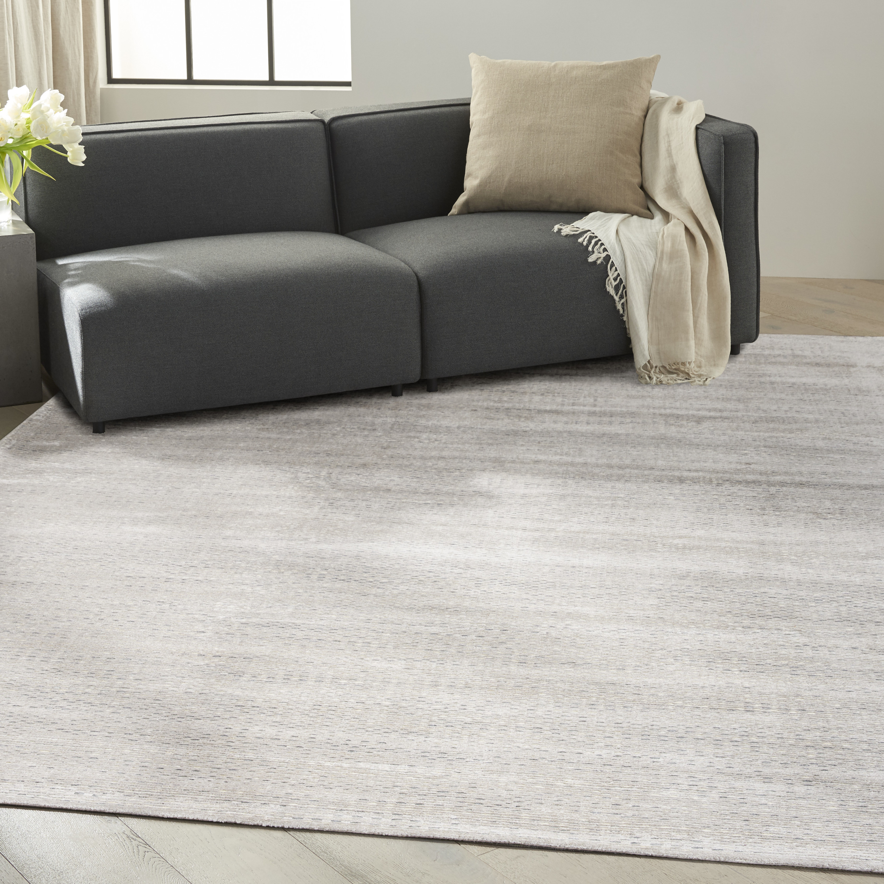 Calvin Klein Valley 7'9" x 9'9" Silver Modern Indoor Rug