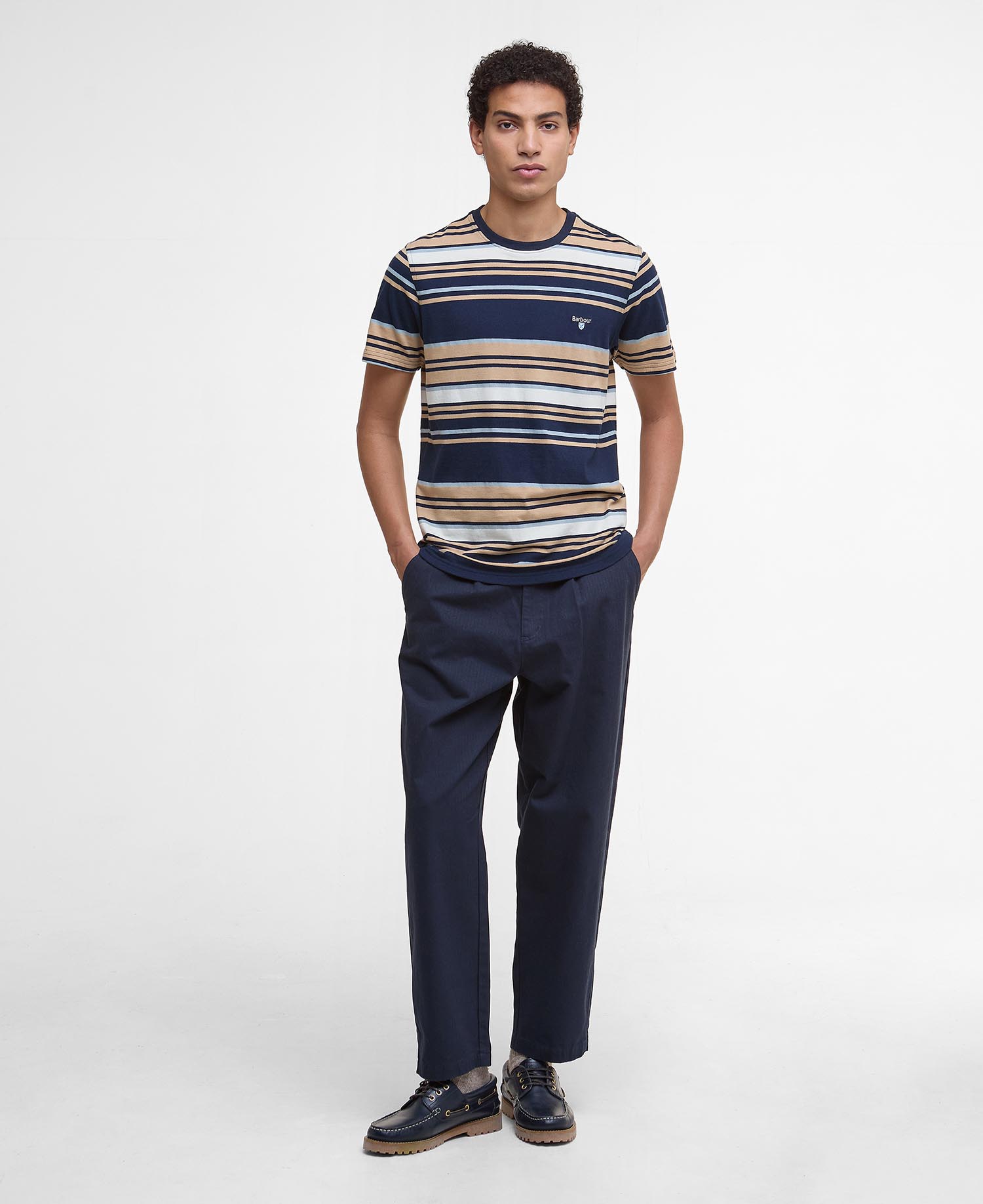 T-shirt a righe leggermente aderente Aickmen image number 1