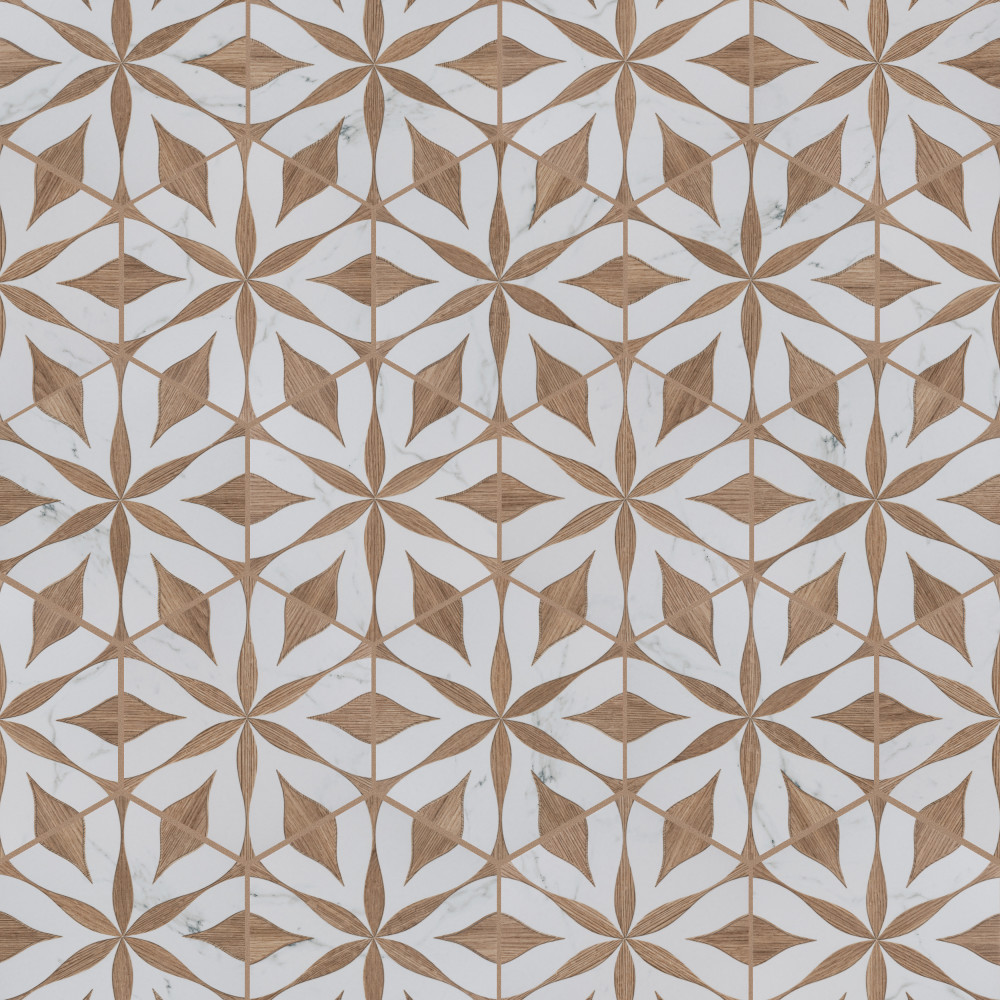 Llama Flower Loire Noce 8.63x9.88 Hexagon Porcelain Floor and Wall Digital Pattern