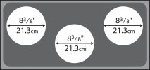 Stainless steel adaptor plate with three 8 ⅜-inch round cutouts