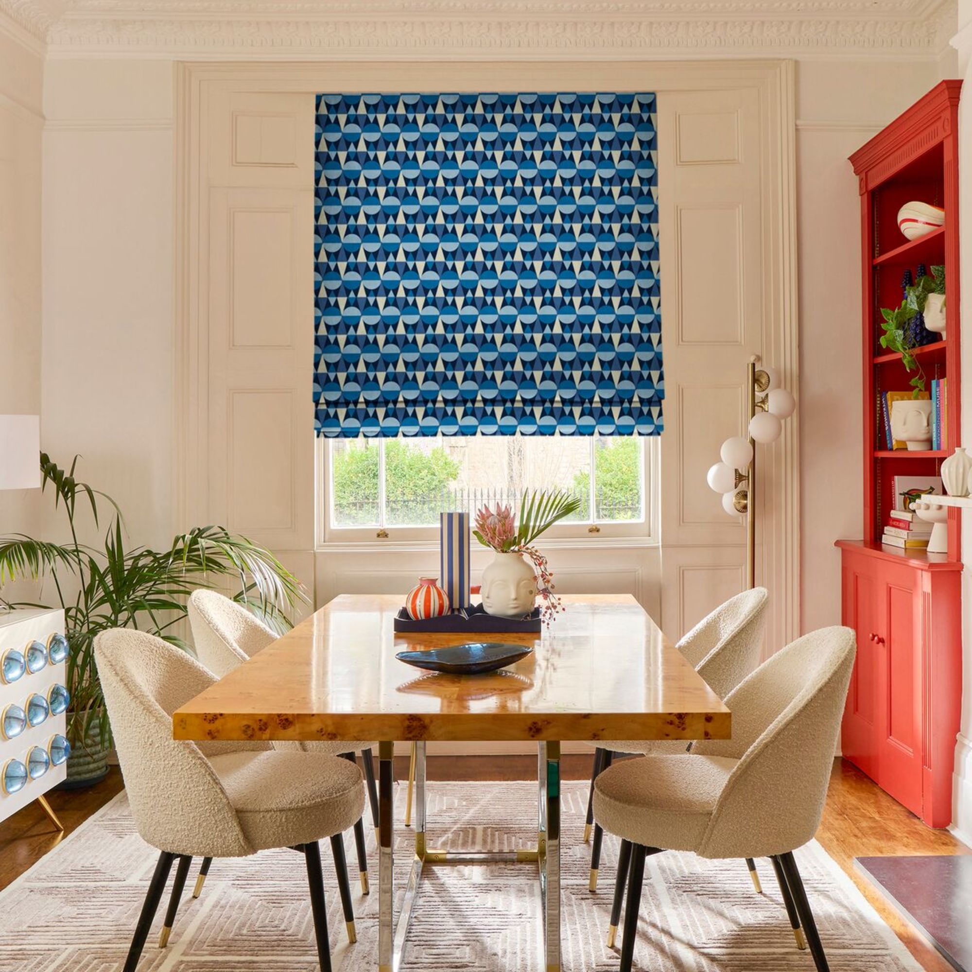 Piccadilly Dots Cobalt Roman blind