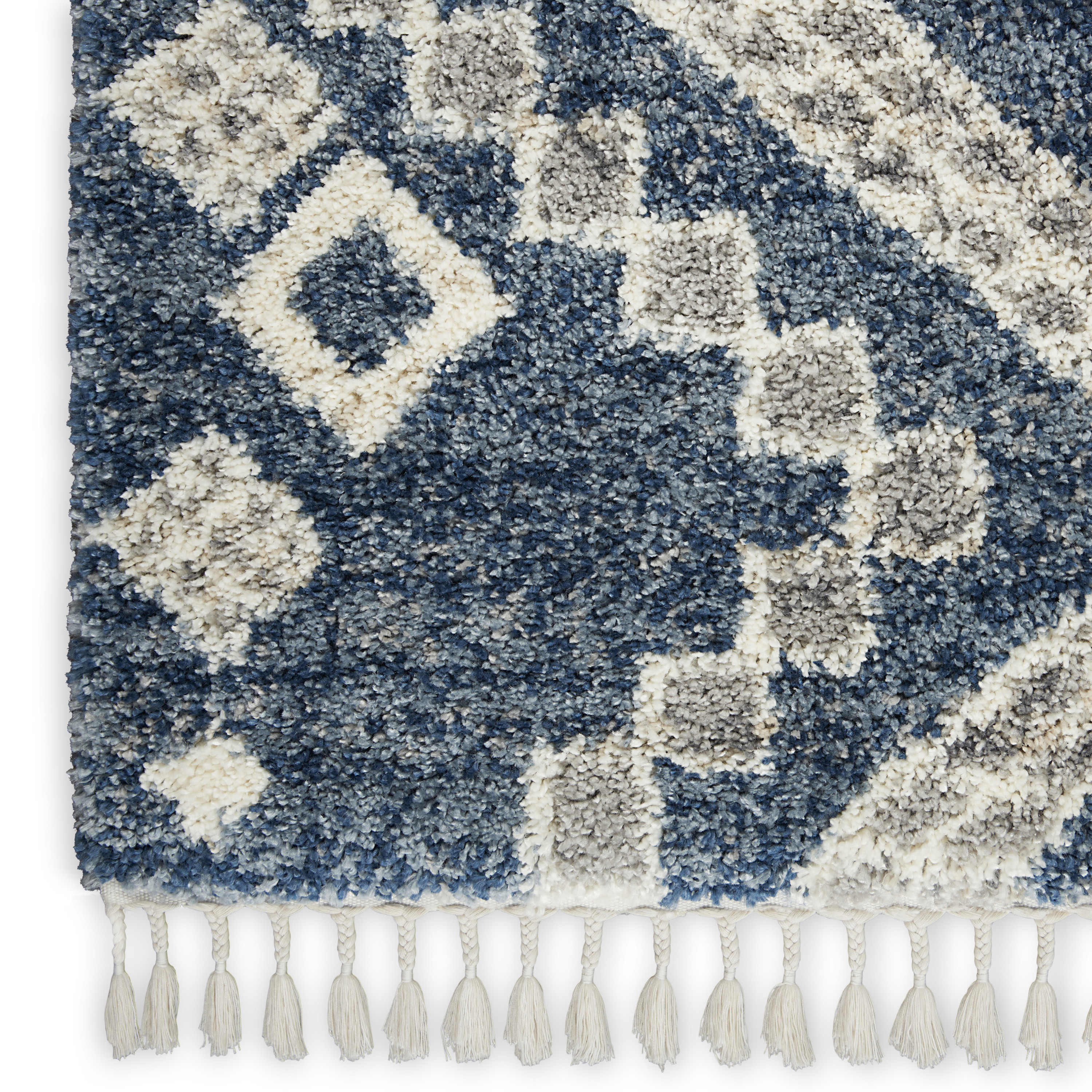 Nourison Oslo Shag 7'10" x 10'6" Denim Blue Shag Indoor Rug