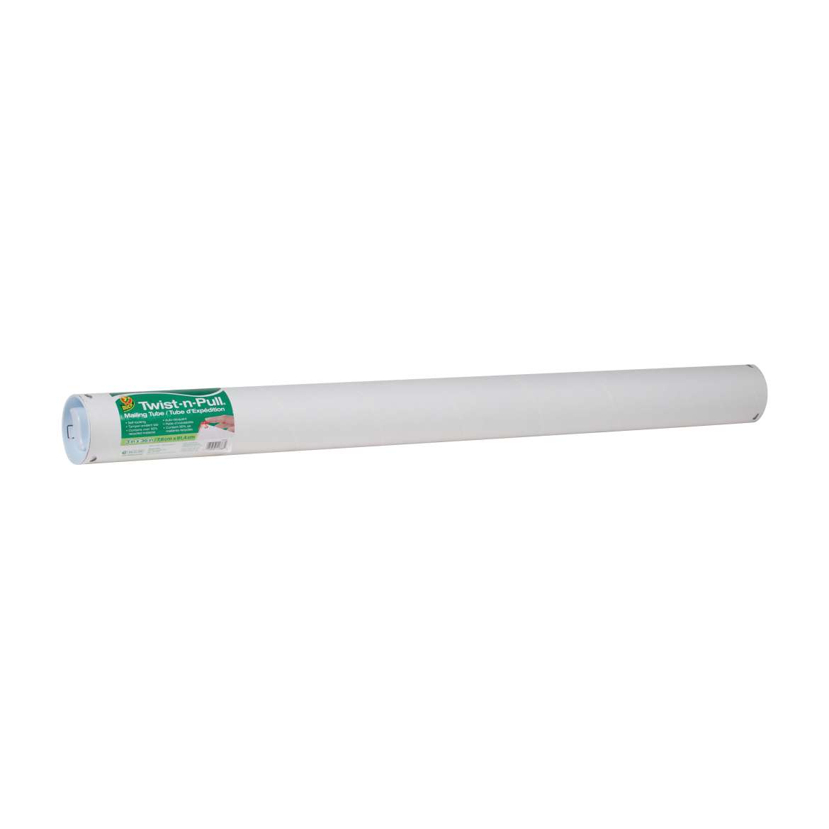 Duck® Brand Twist-n-Pull® Mailing Tube - White, 3 in. x 36 in. Image