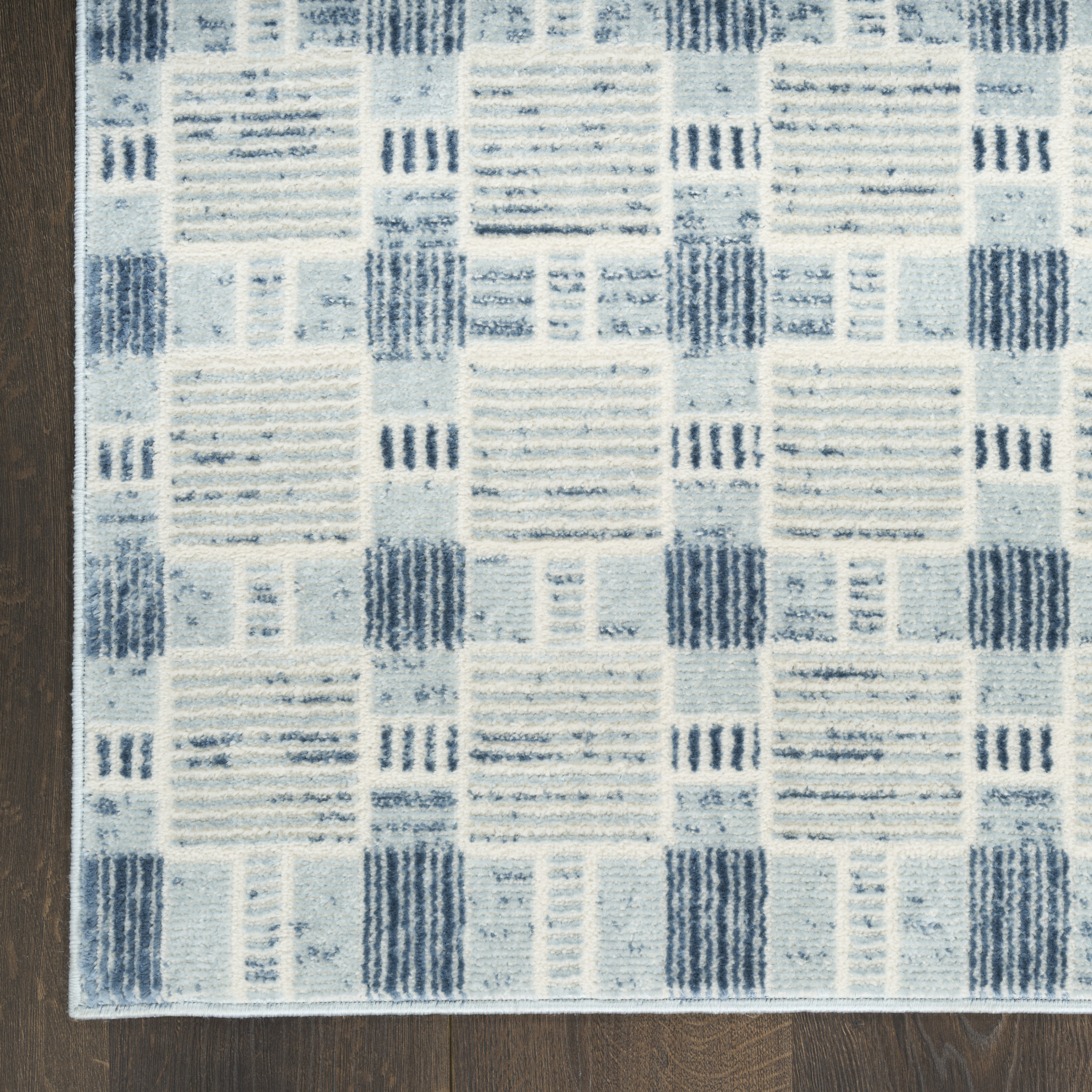 Nourison Nordic 2' x 6' Blue Modern Indoor Rug
