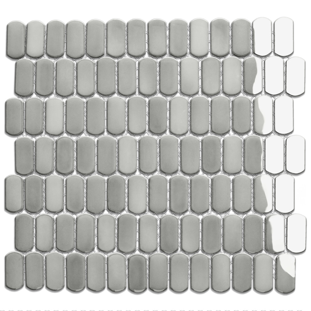 Hudson Capsule Grey Eye 12-1/4 in. x 13-1/8 in. Porcelain Mosaic Tile