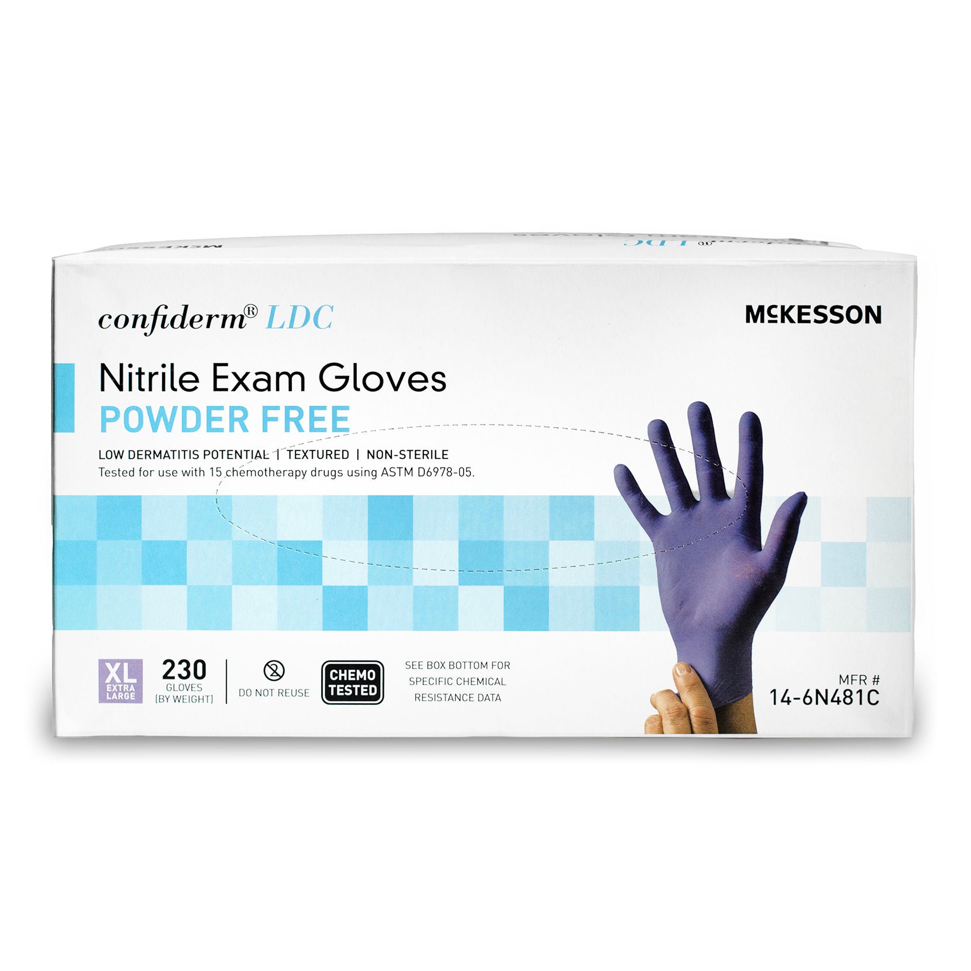 McKesson Confiderm® 6.8C Nitrile Exam Glove, Extra Large, Blue