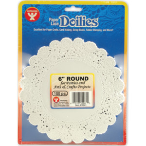 Round Doilies, White, 6", Pack of 100