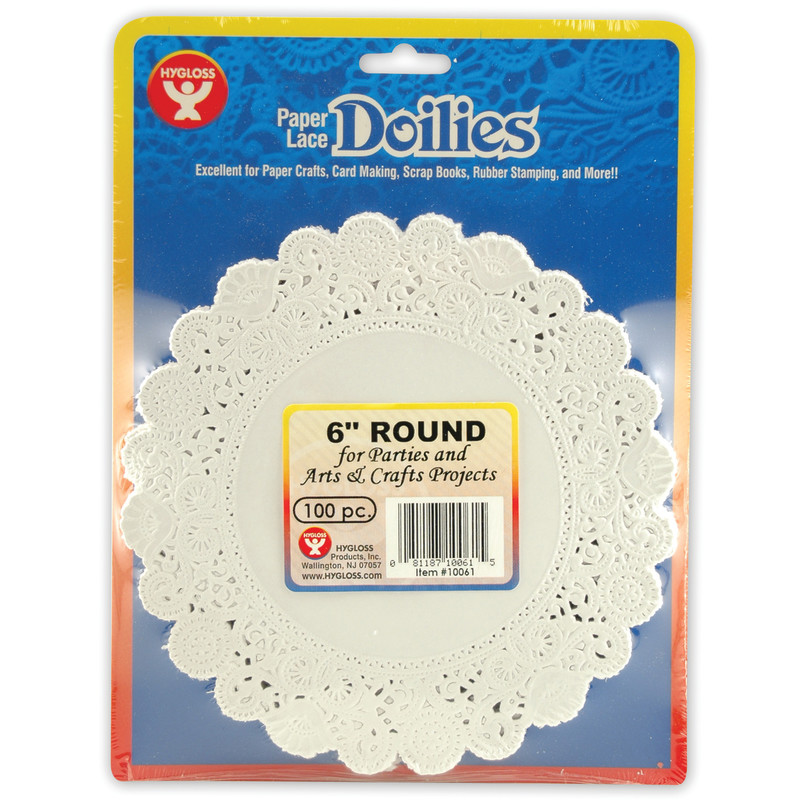 Round Doilies, White, 6", Pack of 100