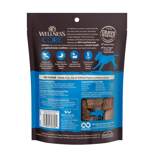 Wellness CORE Power Packed Beef & Venison back packaging