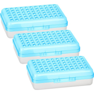 Dots Multipurpose Pencil Case Utility Boxes, Blue, 3 Count