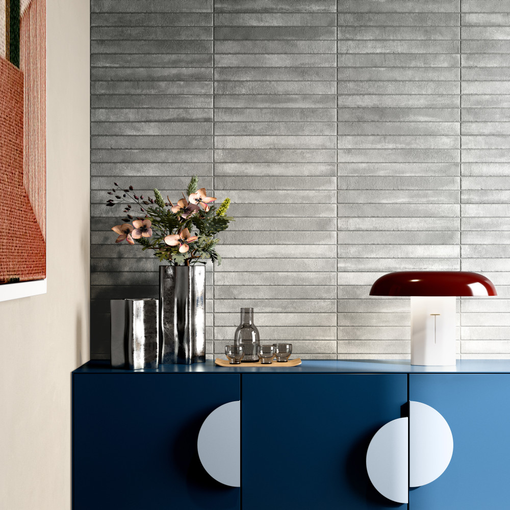 Tucson Dark Grey 1-7/8 in. x 17-3/4 in. Porcelain Floor and Wall Tile