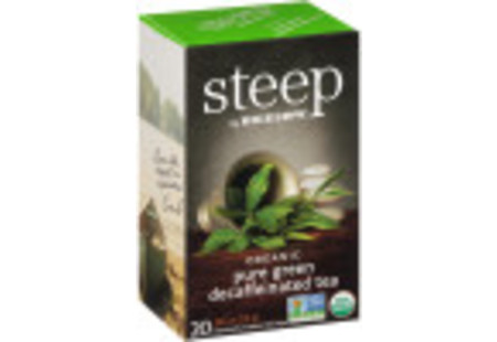 pure green decaffeinated tea- case of 6 boxes - total of 120 teabags
