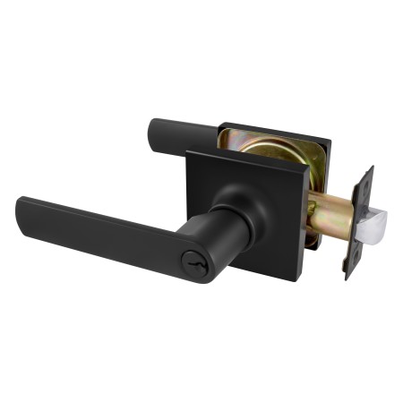 TradePro Square Rose Bela Entrance Key-in-Lever Set in Matte Black