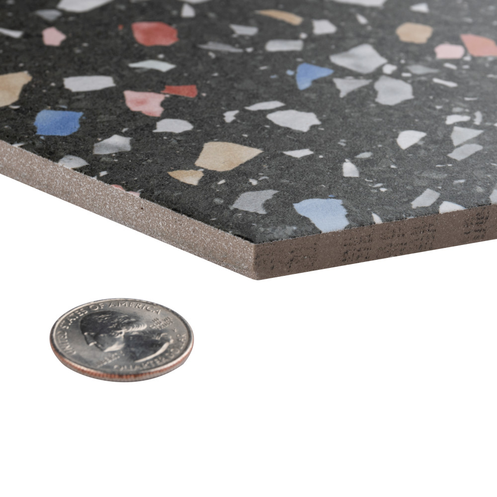 Sample – Venice Hex Colors Dark Porcelain Floor and Wall Tile