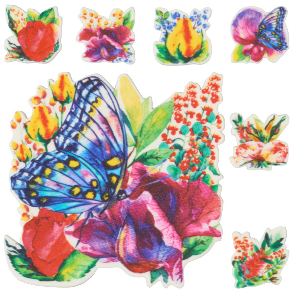 Watercolor Butterfly Floral Sweet Décor® Edible Decorations