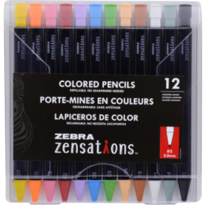 Refillable Mechanical Colored Pencils, Pack of 12