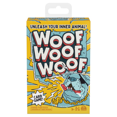 Spin Master Games, Woof Woof Woof: A Fast-Paced Classic Matching Card Game Battle Featuring Hilarious Animal Sounds , Fun Activity for Teens, Adults & Family Game Night