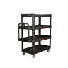 Rubbermaid Commercial, BRUTE, Heavy-Duty, Ergo Handle, 4-Shelf, Utility Cart, Black