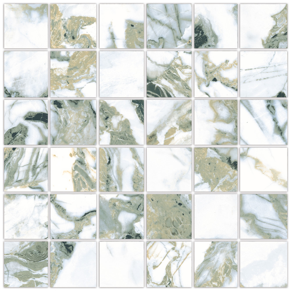 Touche 2″ Square Jade 11-3/4 in. x 11-3/4 in. Porcelain Mosaic Tile