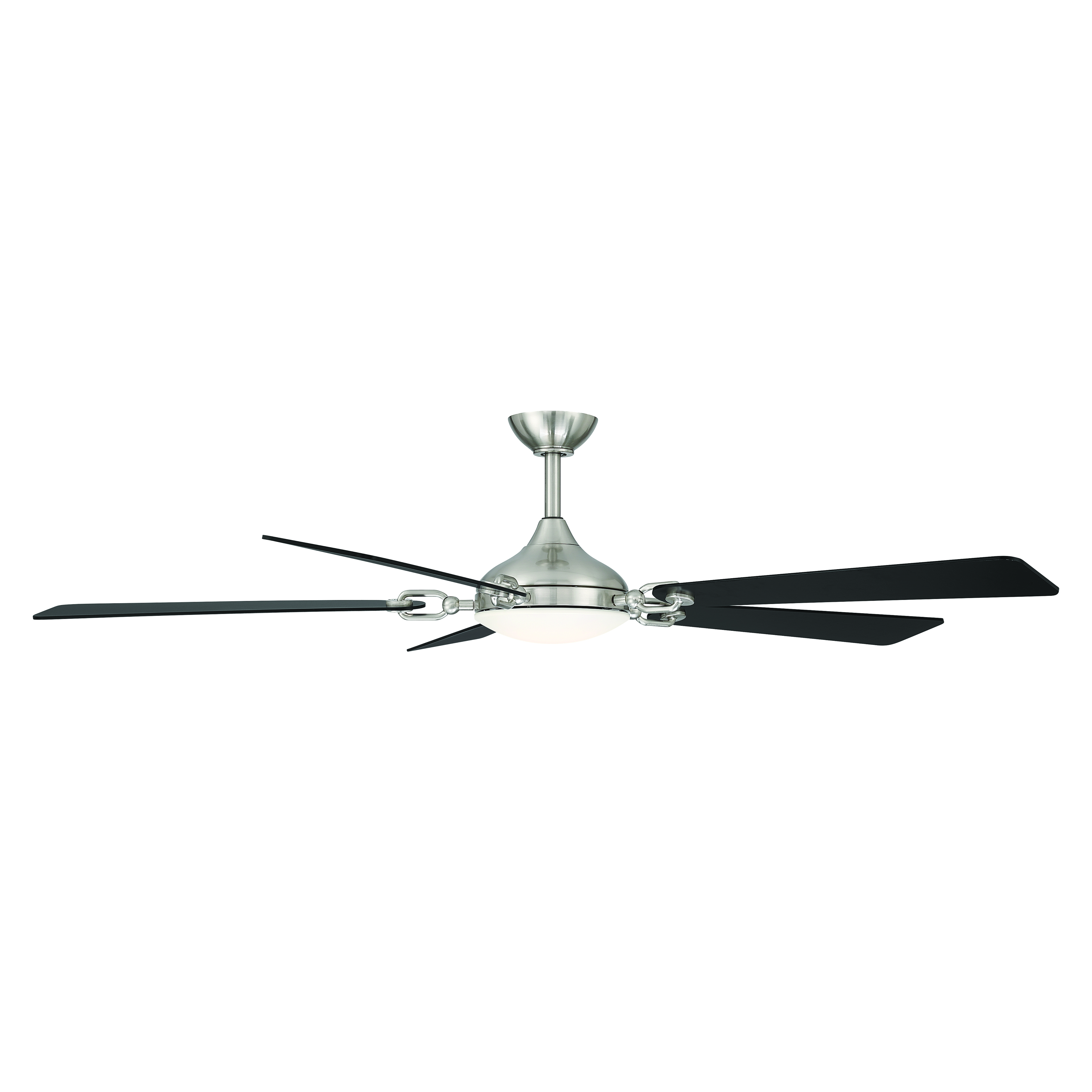 65" 5-Blade 5CCT LED Smart  Ceiling Fan - Brushed Nickel and Coal  Blades with Etched Lens - alternate view