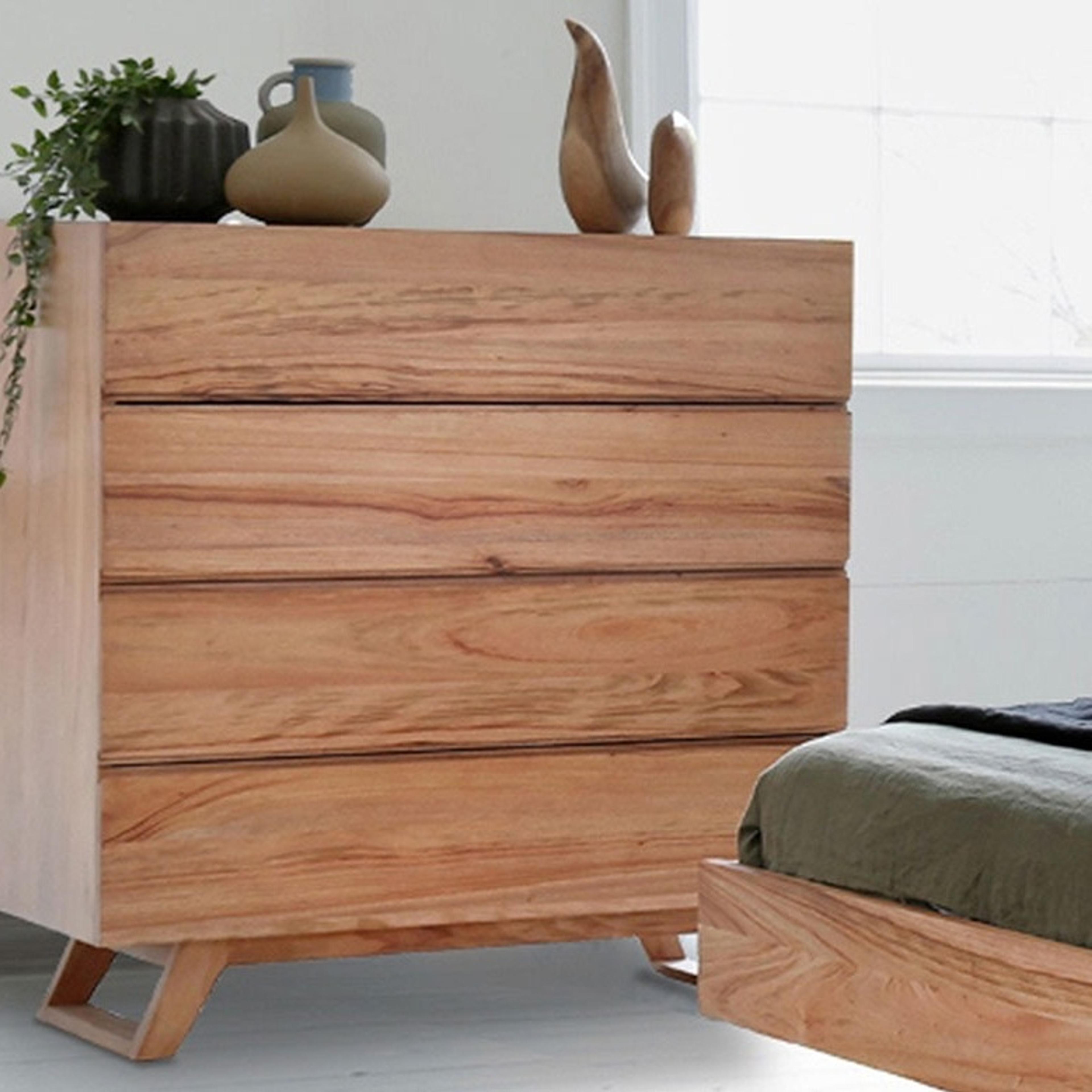Lifestyle image of the Byron Tallboy (4 Drawer), Natural from Forty Winks