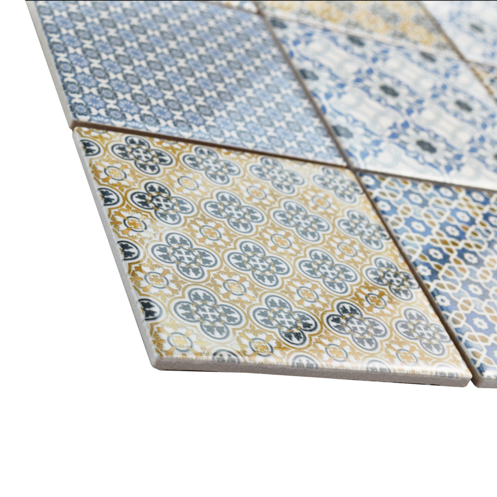 Sample – Classico 4″ Square Mix Porcelain Mosaic Tile