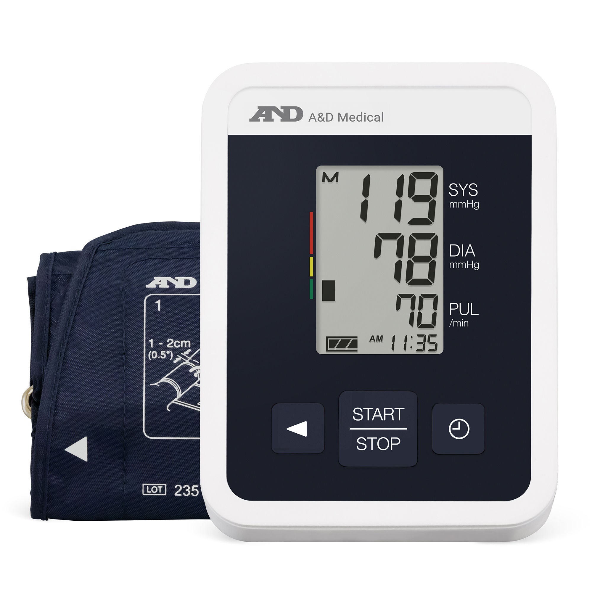 Digital Blood Pressure Monitor AND Wide Cuff Arm Nylon Cuff 8.6 tp 16.5 Inch Circumference Desk Model