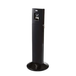 Rubbermaid Commercial, Metropolitan, 1 gal, Metal, Black, Round, Smoking Receptacle