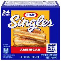 Kraft Singles American Cheese Slices 16 oz Package (24 Slices)