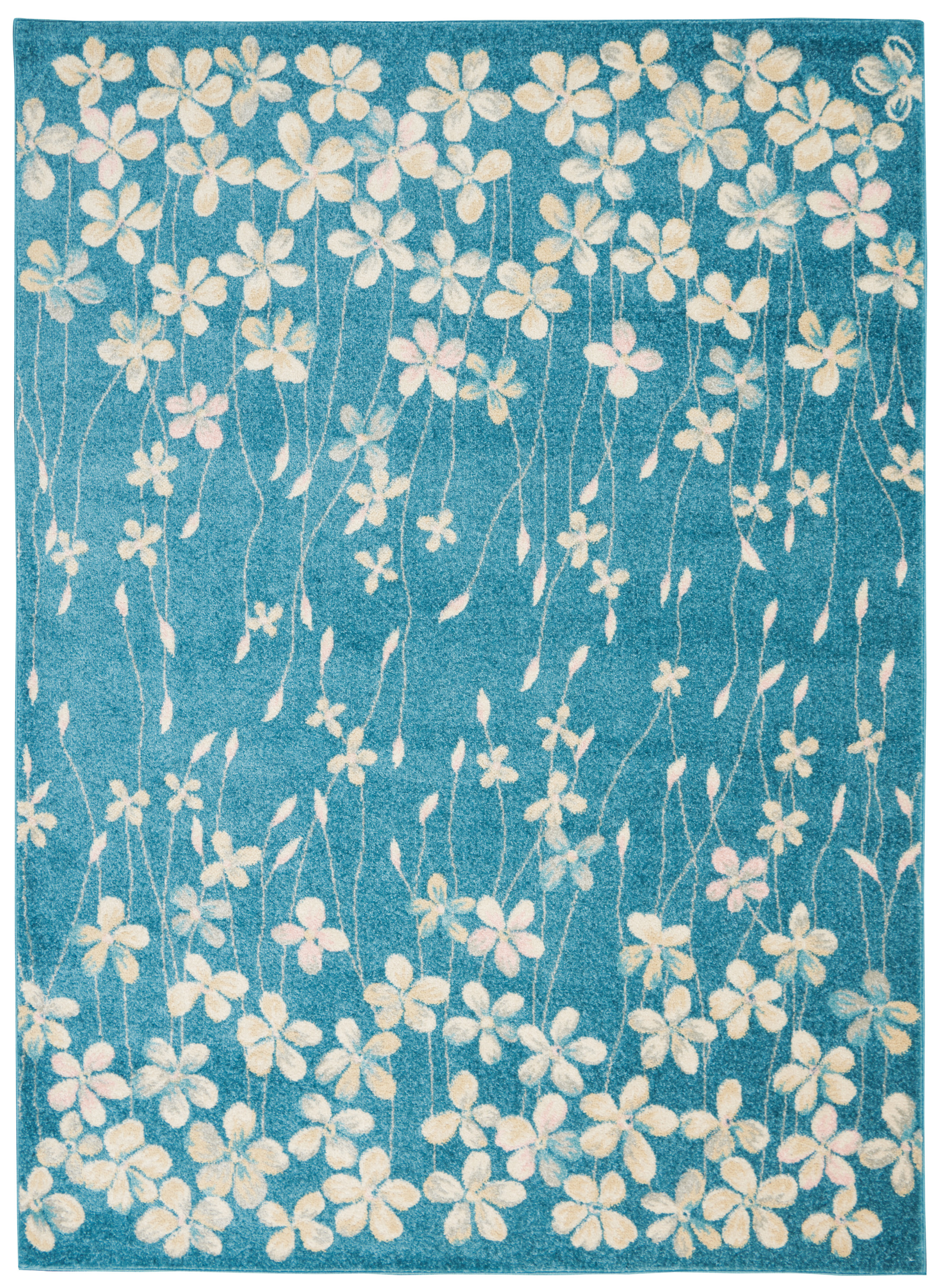 Nourison Tranquil 6' x 9' Turquoise Contemporary Indoor Rug