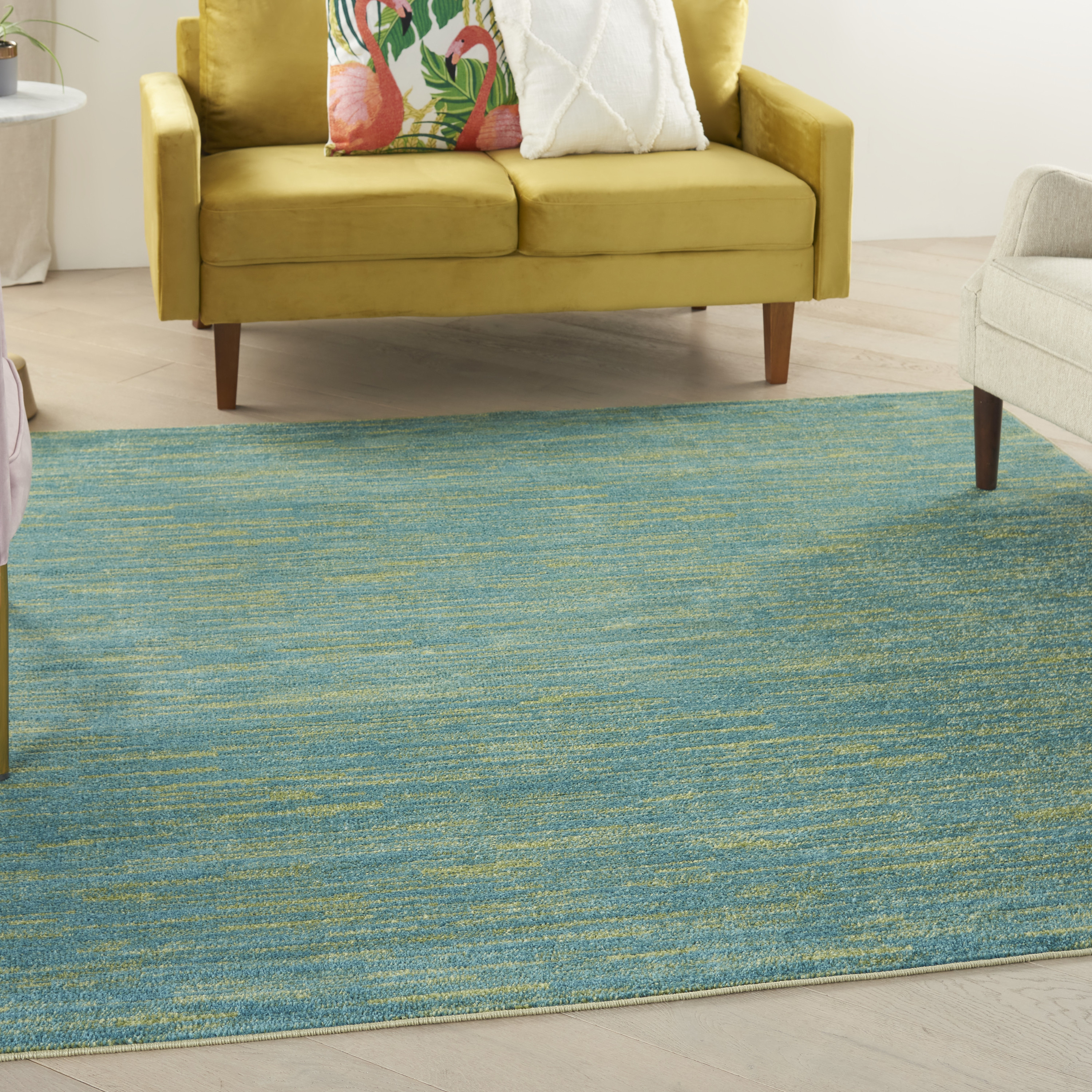 Nourison Nourison Essentials 7' x Square Blue Green Outdoor Rug