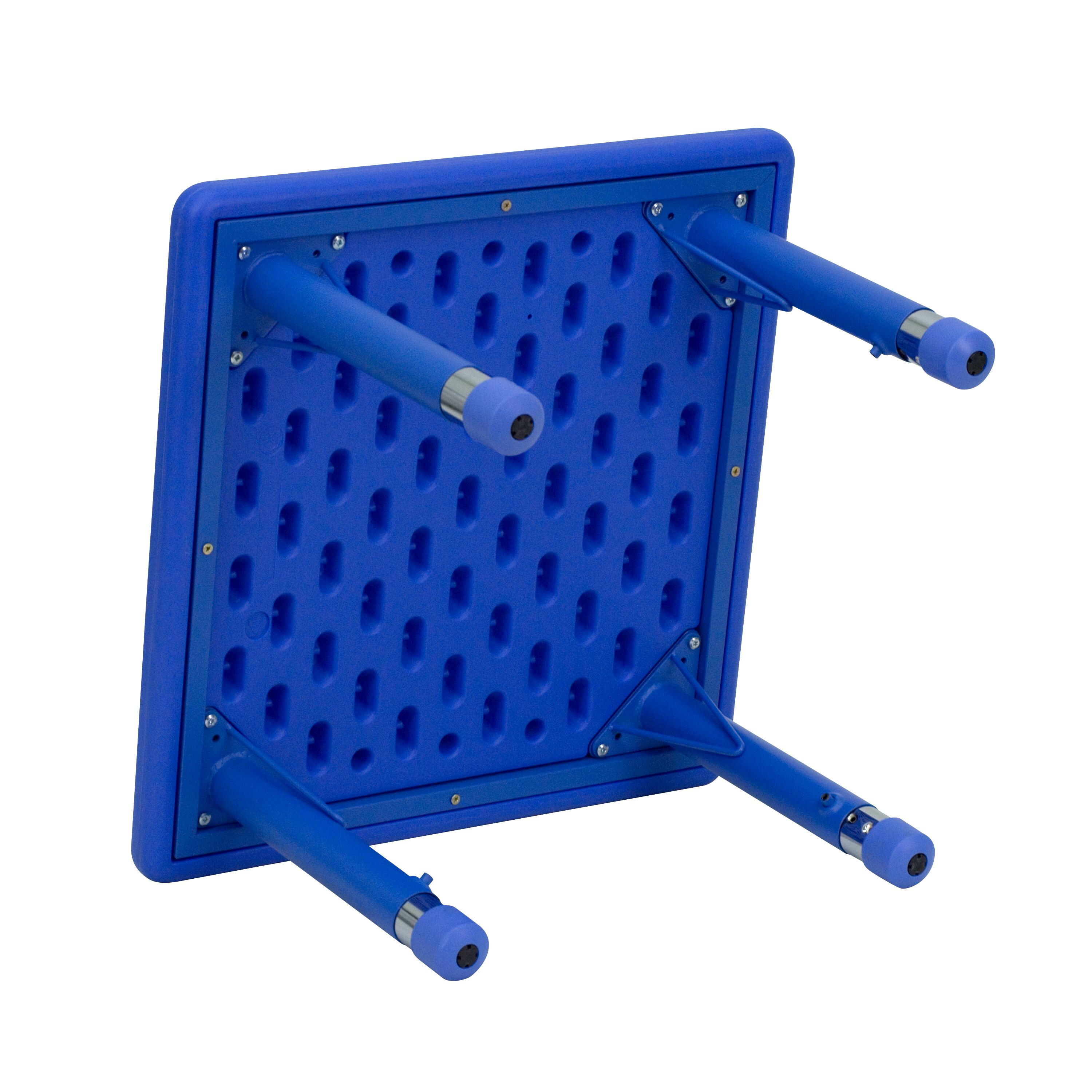 24" Square Natural Plastic Height Adjustable Activity Table - School Table for 4 - Picture 7 of 28