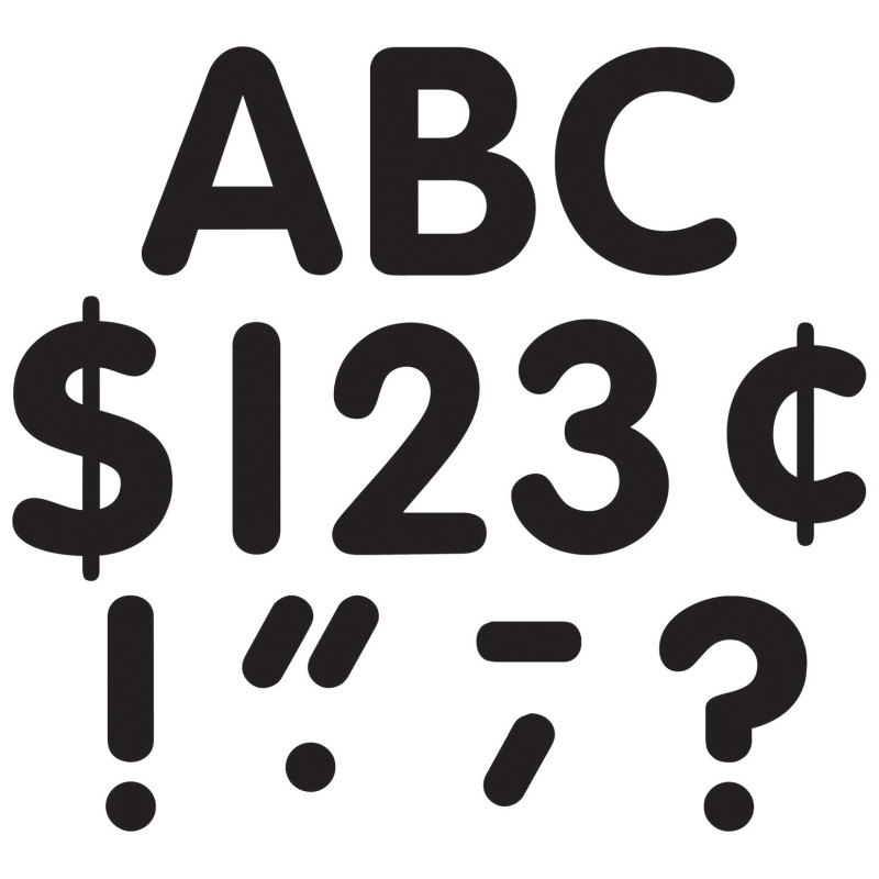 Black Classic Font 4" Letters Uppercase Pack, 81 Pieces