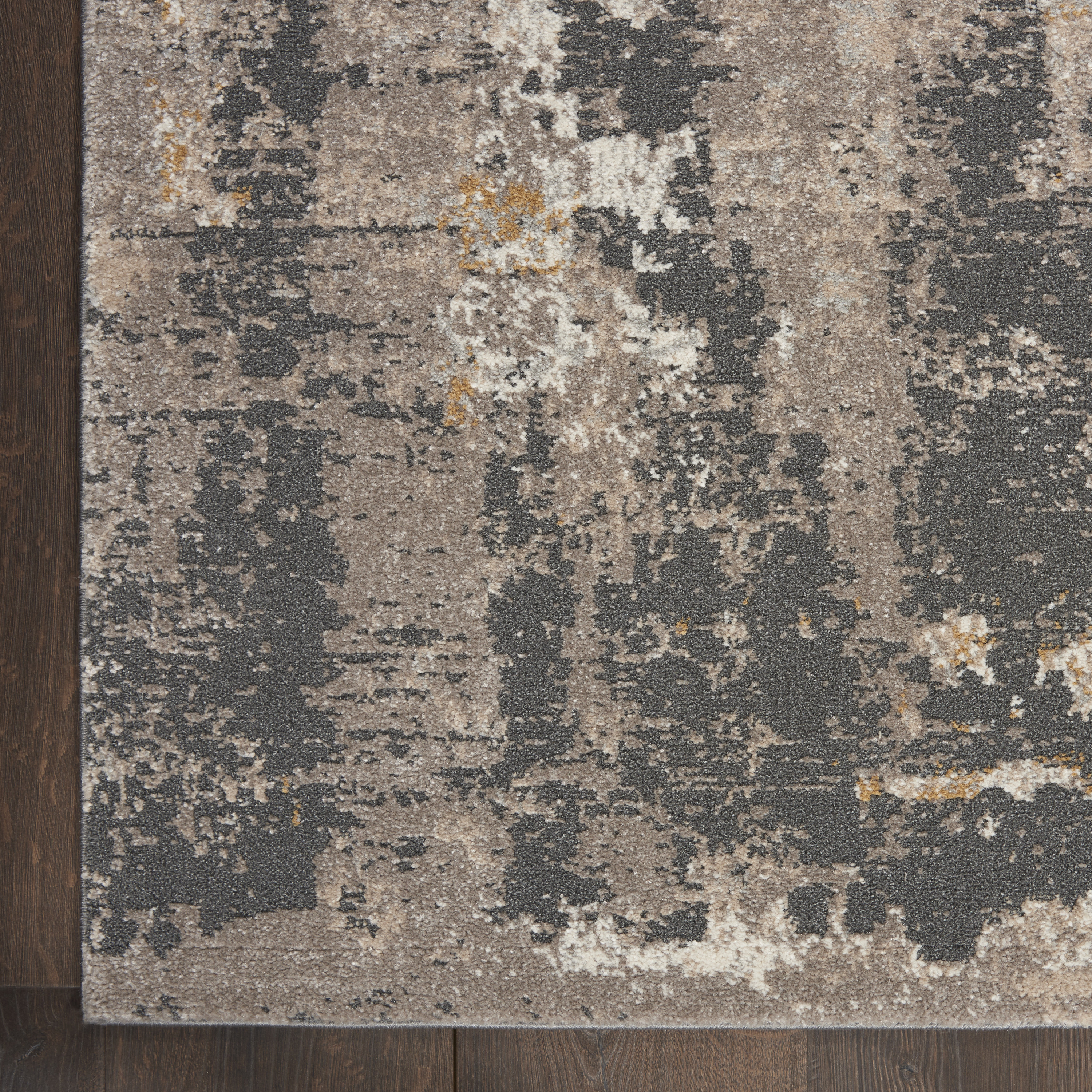 Nourison Tangra 2'2" x 7'6" Cream Grey Modern Indoor Rug