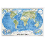 National Geographic World Physical Map, Enlarged and Laminated, 69.25" x 46.25" NGMRE00620133