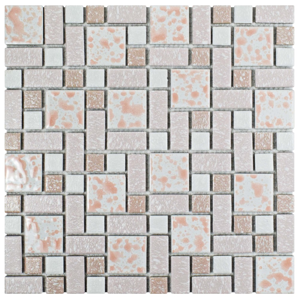 Sample – University Pink Porcelain Mosaic Tile