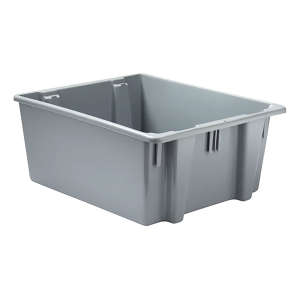 Rubbermaid Commercial, Stack and Nest Palletote Box, 2.0 Cubic Foot, Gray