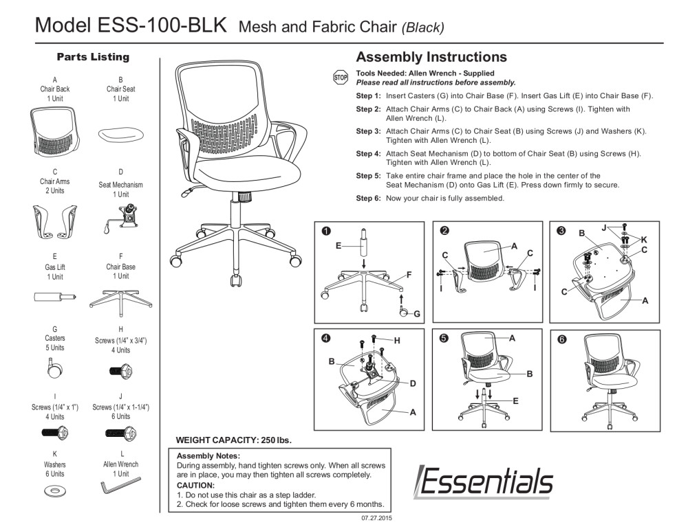 Essentials by OFM ESS-100 Mesh Back Task Chair, Black - Walmart.com ...