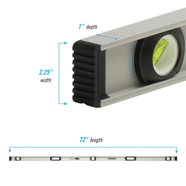 5100-0072 72-inch Professional-Grade Aluminum I-Beam Level