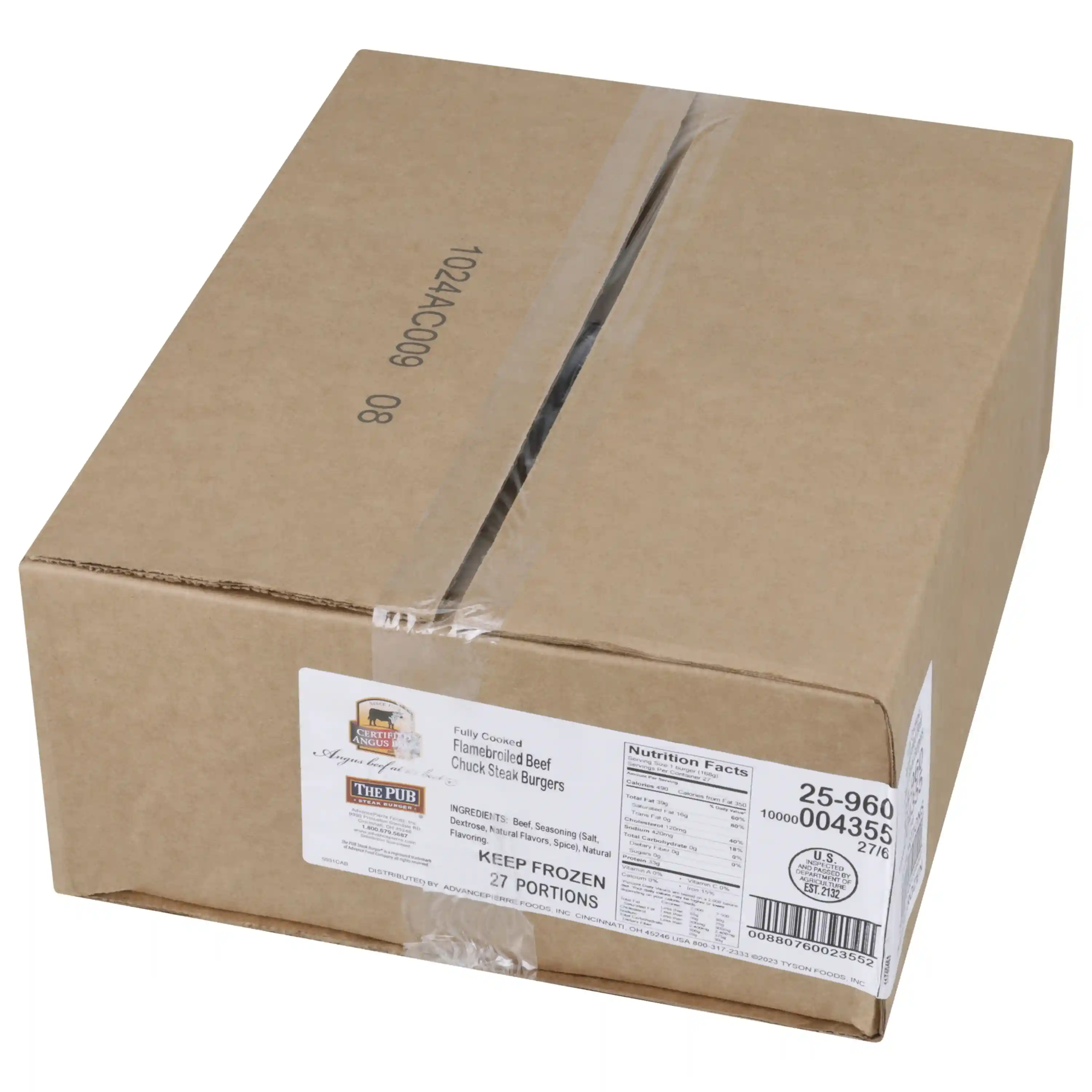 Certified Angus Beef® Brand The PUB® Flame Grilled Beef Steak Burger, 6 oz_image_5