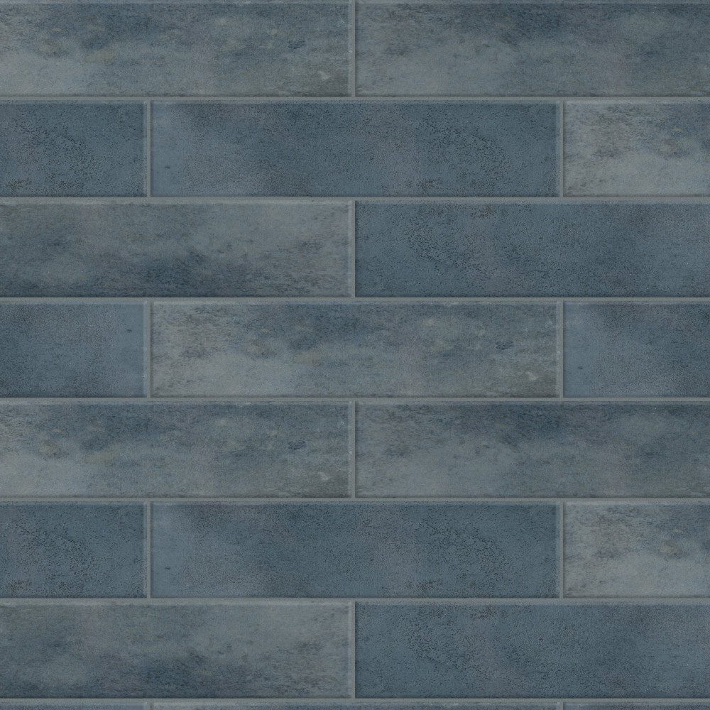 Capri Brick Indigo 2.5x10 Rectangle Porcelain Floor and Wall Digital Pattern