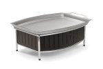 Large contoured buffet station with wire grill in black