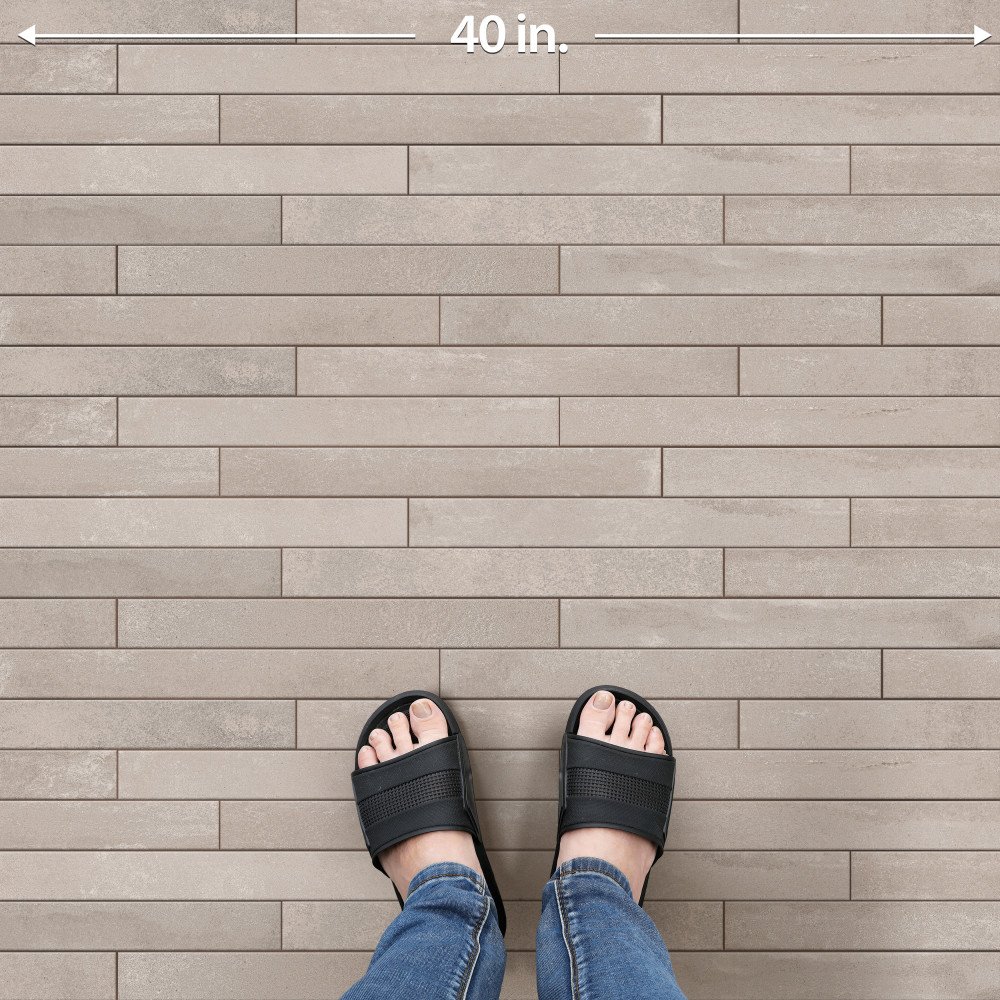 Tucson Greige 1-7/8 in. x 17-3/4 in. Porcelain Floor and Wall Tile