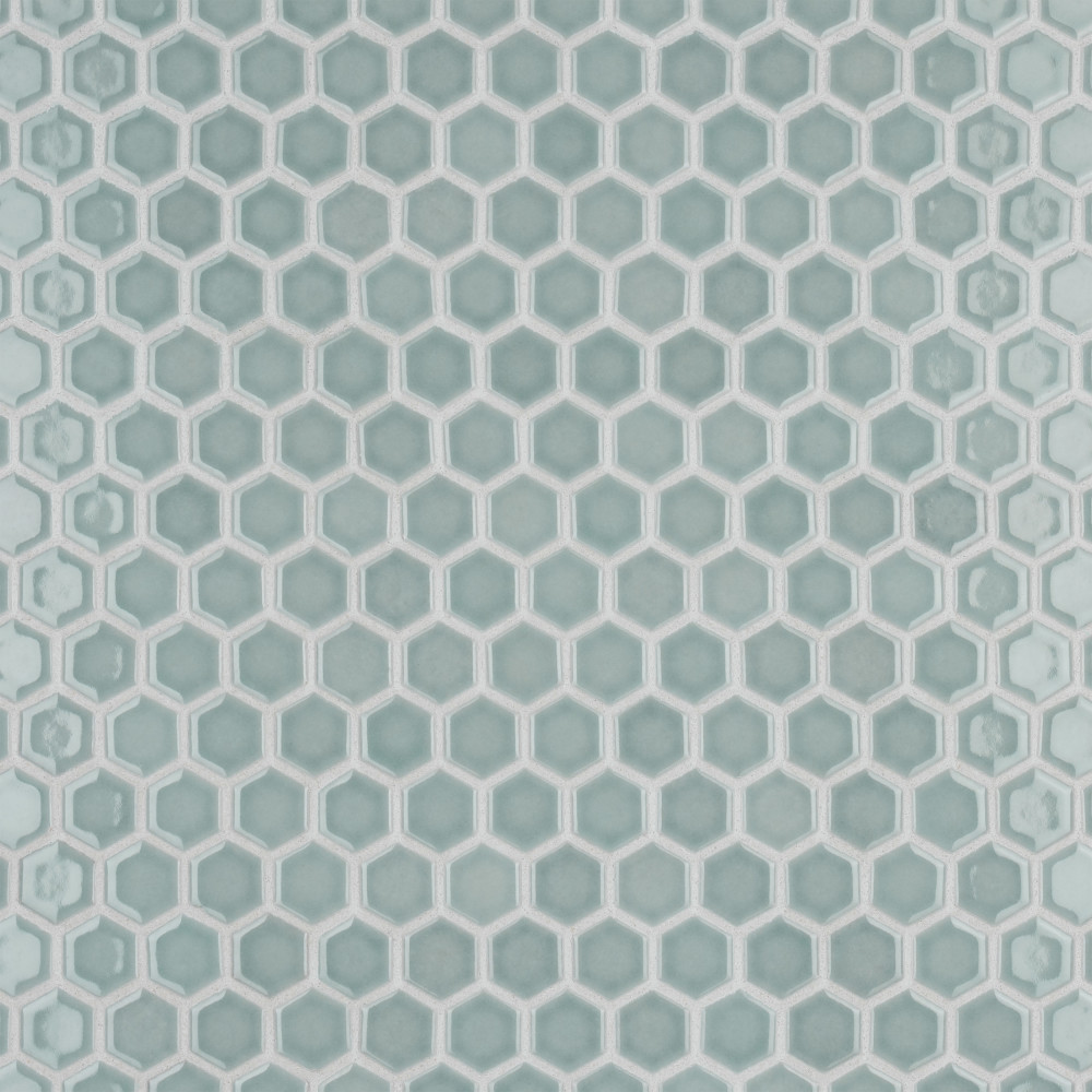 Tribeca 1″ Hex Glossy Mist 10-1/4 in. x 11-7/8 in. Porcelain Mosaic Tile