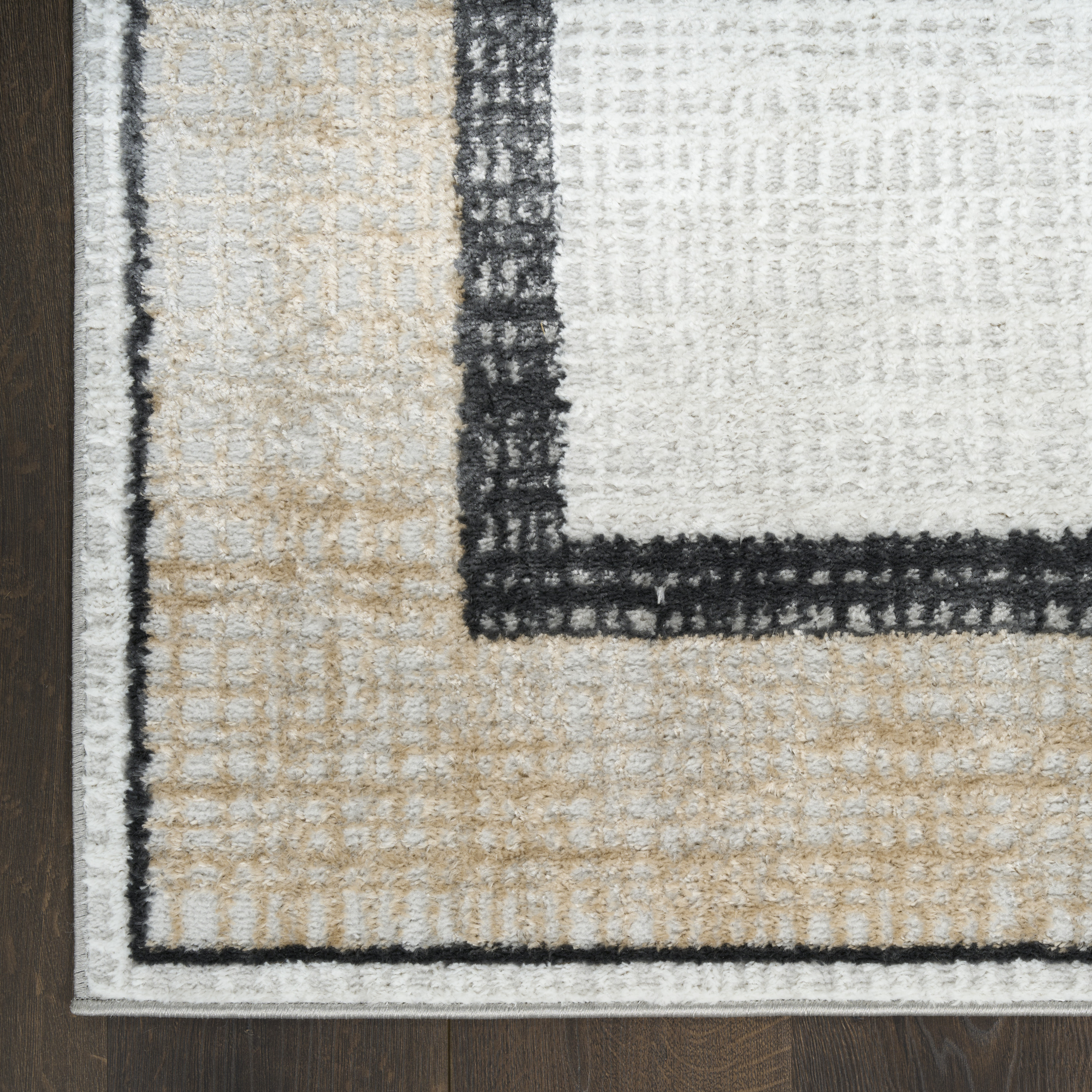 Nourison Dekor 2' x 4' Grey Charcoal Modern Indoor Rug