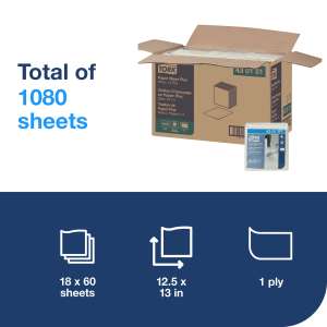 SCA430151, Tork, 12.50"x13.00", Paper, General Purpose Wipers, White