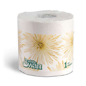 KRU05115, Kruger, White Swan, 1 ply, 4in Bath Tissue